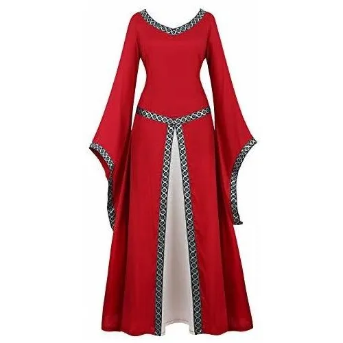 Mujer Peluda Vestido Medieval Irish Renaissance Traje 9zwzp