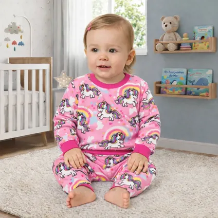 Conjunto Infantil Pelucia Fleece Inverno - Pijama Quentinho