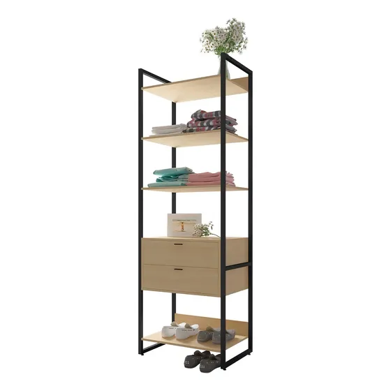 Guarda Roupa Closet 2 Gavetas Indy F02 Nature Texturizado