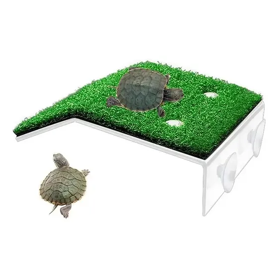 Plataforma Para Tortugas Con Rampa Y Césped Nuevo,ventosa S