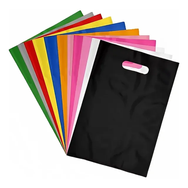 Kit 200 Un Sacolas Plásticas Boca Palhaço 20x30 Alça Vazada