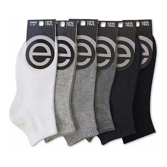 Pack Por Mayor 6 Medias Elemento Cortas Algodón Hombre 