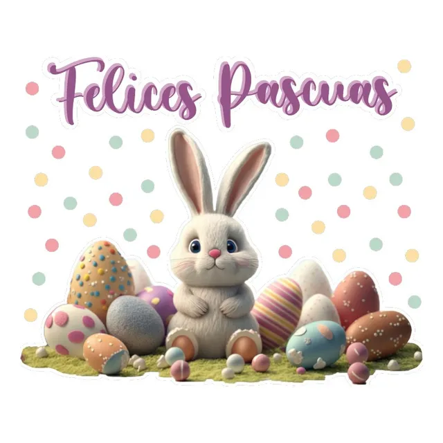 Vinilos Vidriera Felices Pascuas Conejos Huevos