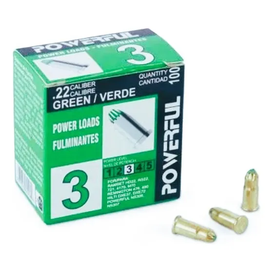 Fulminante Calibre 22 100 Pzas Verde