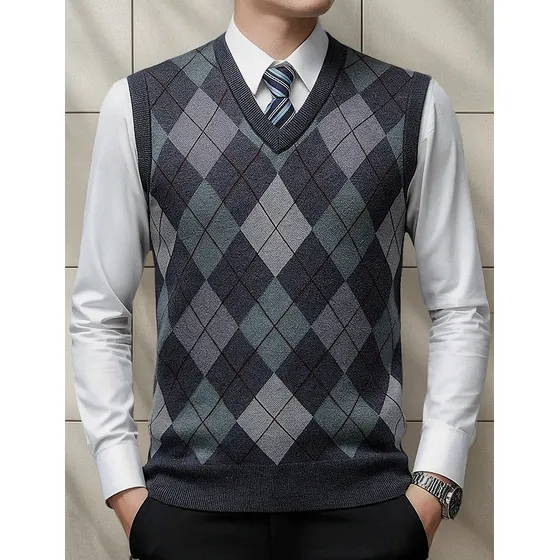 Chaleco De Lana Gruesa For Hombre, Ropa De Punto S, Suéter