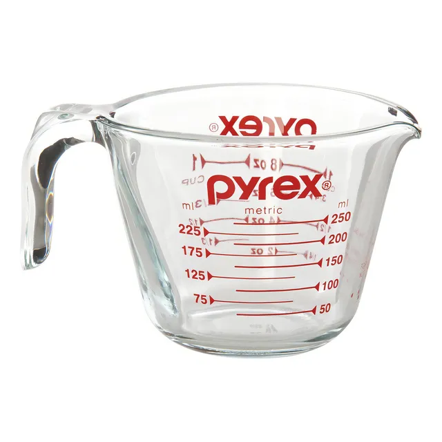 Taza Vaso Medidor De 1/4 Litro En Vidrio Pyrex Color Agua