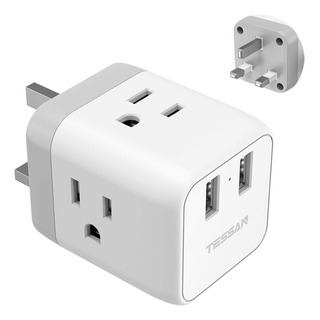 Adaptador De Enchufe Tessan Us Para Reino Unido Tipo G Con 3 Adaptador De Enchufe Tessan Us Para Reino Unido Tipo G Con 3
