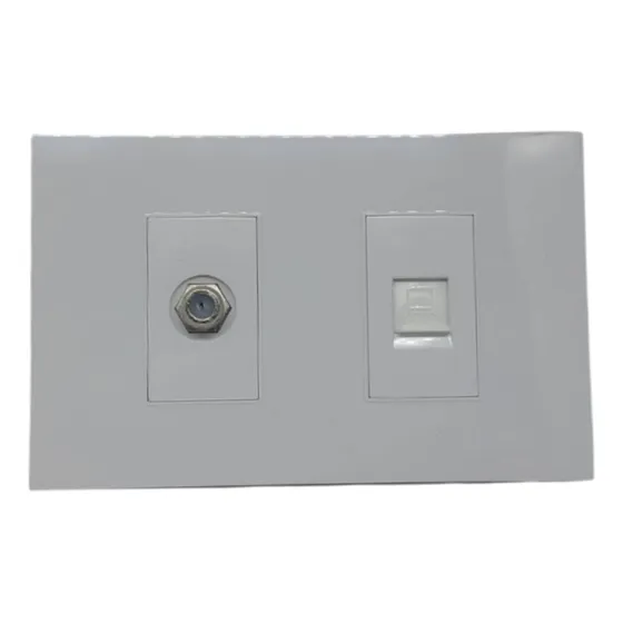 Toma Salida Coaxial Para Tv + Toma De Red Rj45 Blanco