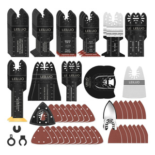 Leiluo 116 Pcs Multitool Blade Kits Corte Y Lijado... Leiluo 116 Pcs Multitool Blade Kits Corte Y Lijado...