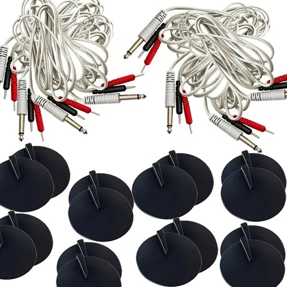 Kit 8 Cables + 16 Electrodos Equipos Meditea O Similar