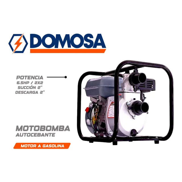 Moto Bomba Autocebante Gasolina 6.5hp Domosa