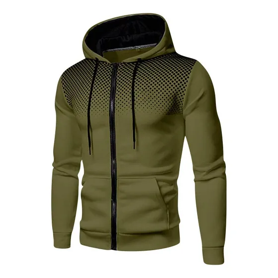 Moletom Masculino Casual Com Capuz Com Zíper Fino