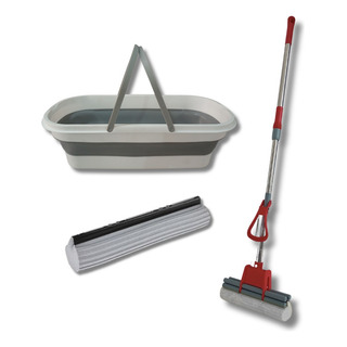 Kit Limpeza Rodo Mop Esfregao Pva Com Balde 15l Refil Extra Kit Limpeza Rodo Mop Esfregao Pva Com Balde 15l Refil Extra
