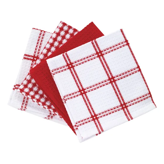 Paño Cocina Diferente Diseño Algodon Rojo
