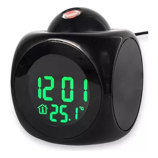 Relógio Projetor Teto Despertador Led Cabeceira Temperatura Relógio Projetor Teto Despertador Led Cabeceira Temperatura