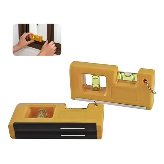 Mini Nível Magnético 2 Bolhas De Bolso Precisão 10cm Com Ímã