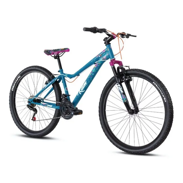 Mountain bike femenina Mercurio K DIM 2020 R26 21v frenos v-brakes color esmeralda/negro con pie de apoyo