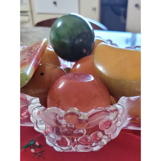Cesta De Cristal Con Frutas De Onix, Una Ganga.