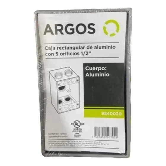 Caja Condulet  De Aluminio 1/2 Con 2 Tapones Argos