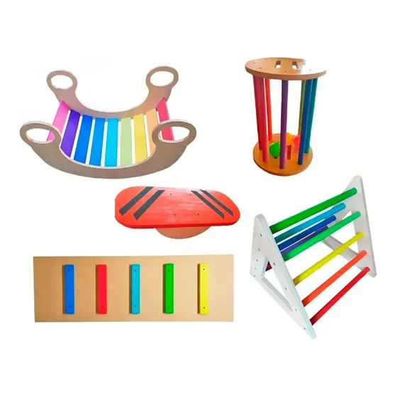 Juegos Montessori Plaza Completa Cubo Pikler Balancin Rampa