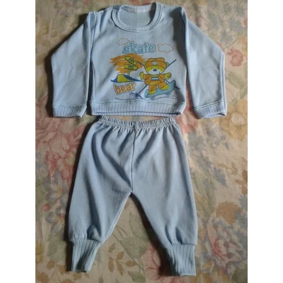 Conjunto Pijama Niño Bebe Varon Talla 0 Recien Nacido Azul