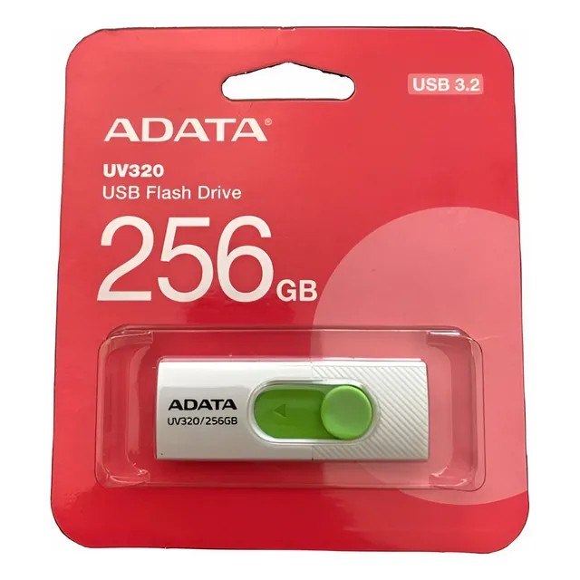 Memoria Usb Adata Uv320, 256gb Usb 3.1 100mb/s Verde/blanco Color Blanco Liso