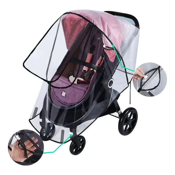 Forro Plastico Protector De Lluvia Coche Para Bebe Gris