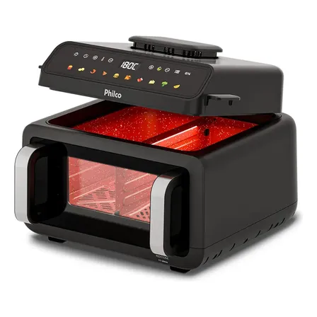 Air Fryer Barbecue Philco 11l 10em1 Visor Glass 1900w Turbo