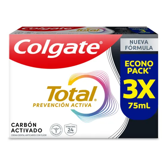 Crema Dental Colgate Total 12 Carbon Activado X 3und X 75ml