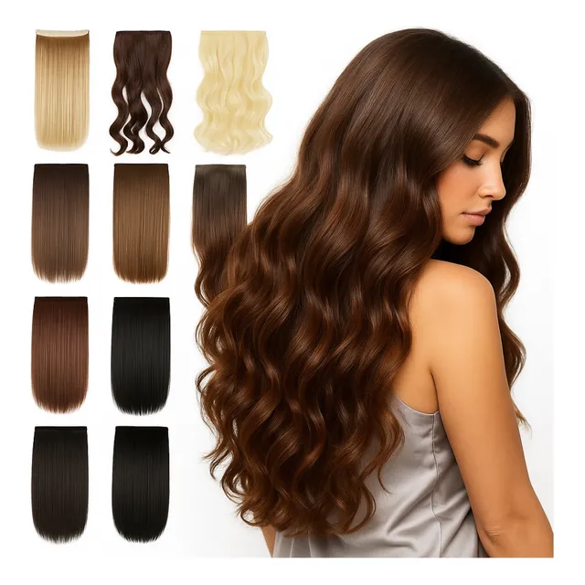 Cortinas De Pelo: Cabello Sintetico Premium Extensiones 