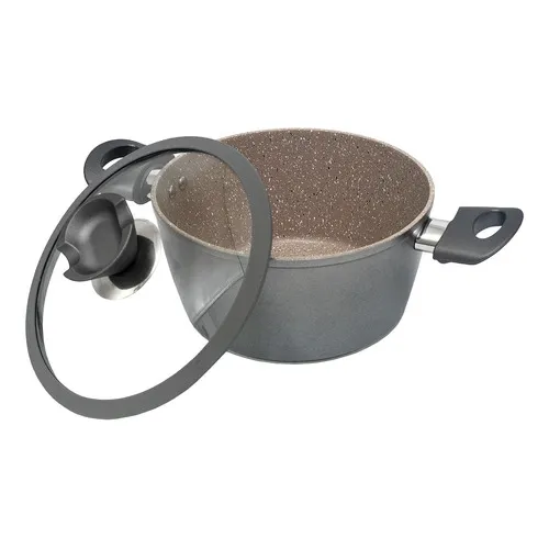 Panela Antiaderente Caçarola Em Granito Orleans 24cm A5 Cor Cinza