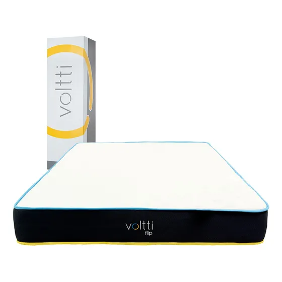 Colchón Matrimonial Voltti Flip Doble Confort | 20 Cm | Reversible Con 2 Diferentes Firmezas | Nano Memory Foam | Ergonómico Y Ortopédico | Disminuye Puntos De Presión
