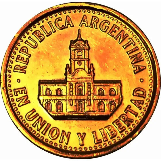 Argentina Moneda De 25 Centavos Año 1994 Bañada Con Oro 24k 
