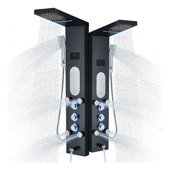Grifo De Ducha De Baño Con Luz Led, Panel De Ducha, 5 En 1 Senleseen