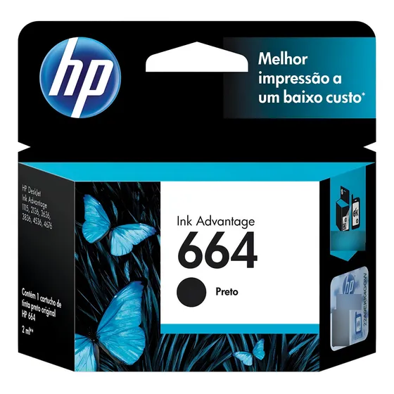 Cartucho De Tinta Hp 664 Preto