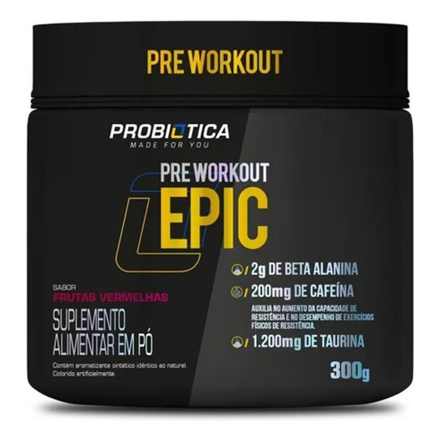Suplemento Em Pó Probiótica Epic Taurina Sabor Frutas Vermelhas Em Pote De 300g Suplemento Em Pó Probiótica Epic Taurina Sabor Frutas Vermelhas Em Pote De 300g