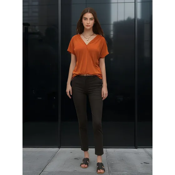 Pantalon Mujer Patprimo Chino Negro Algodón 30071784-10
