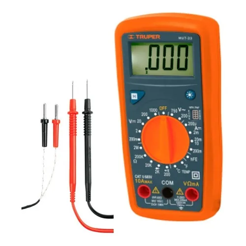 Tester Multimetro Digital 10 A Profesional Truper MUT-33