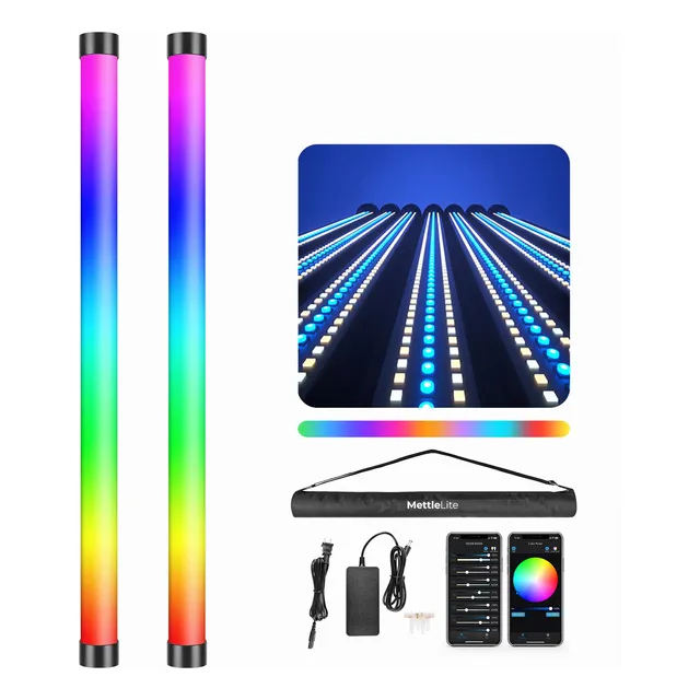 Tlx2 Kit Luz Rgb Tubo Led Todo Color Video Portatil App Dmx