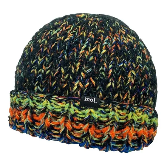 Gorro Beanie Tejido A Mano Hilado Suave Melange Multicolor 