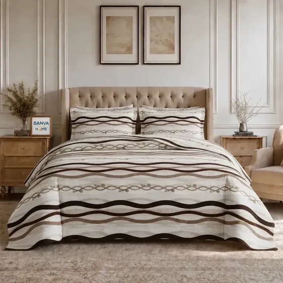 Cubrecamas King 2.5 Plazas Cafe Cobertor Quilt Bruselas 2 Fundas Almohada Suave Acolchado Liviano Verano Invierno Textil Verano Invierno