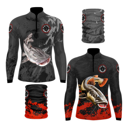Kit 2 Camisas Camisetas De Pesca + Bandana Proteção Uv 50+ Kit 2 Camisas Camisetas De Pesca + Bandana Proteção Uv 50+