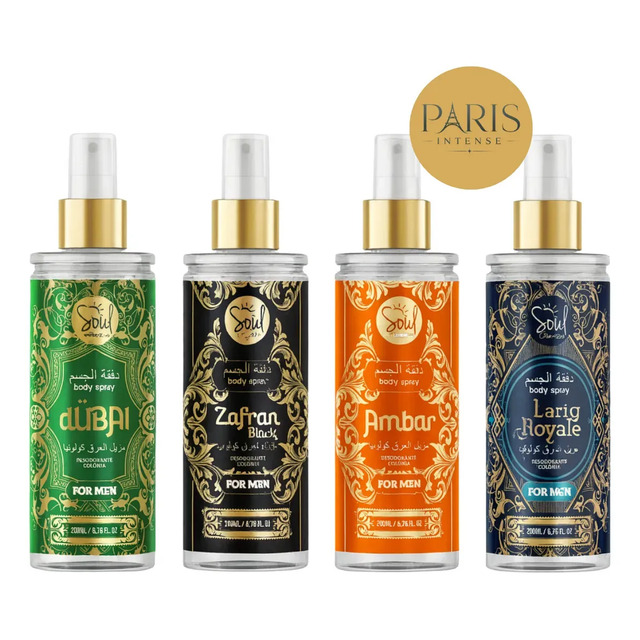 Body Splash Arabe Kit C/4un 200ml Perfume Masculino De Luxo Body Splash Arabe Kit C/4un 200ml Perfume Masculino De Luxo