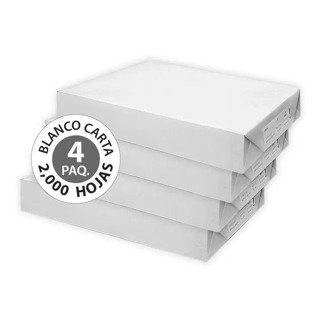 Papel Bond Blanco Tamaño Carta - 4 Paquetes (2,000 Hojas)
