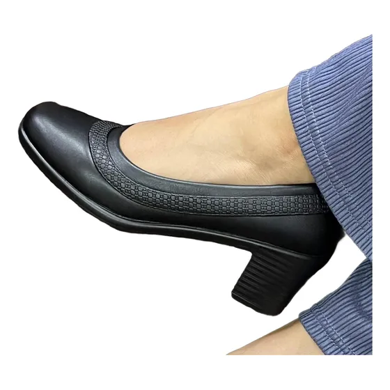 Zapatos Tacon Bajo Vestir Mujer 0406