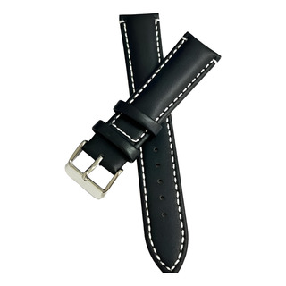 Pulseira Relógio Couro Lisa Com Pesponto, Costura Clara Pulseira Relógio Couro Lisa Com Pesponto, Costura Clara