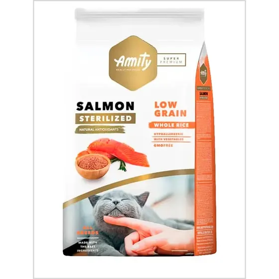 Amity Cat Low Grain Salmón Adult Sterilized 7kg. | Cuotas sin interés