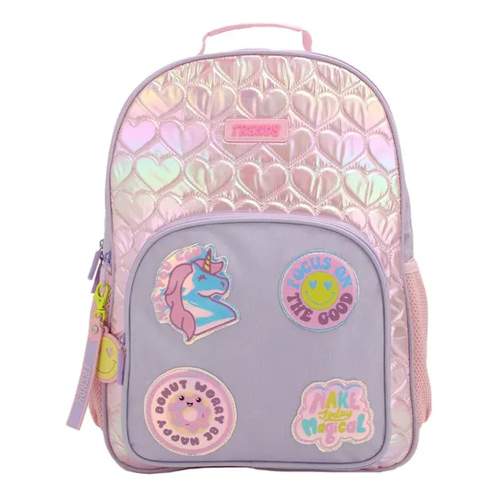 Mochila Trendy Corazon Unicorn 17 PuLG Escolar Infantil Niña
