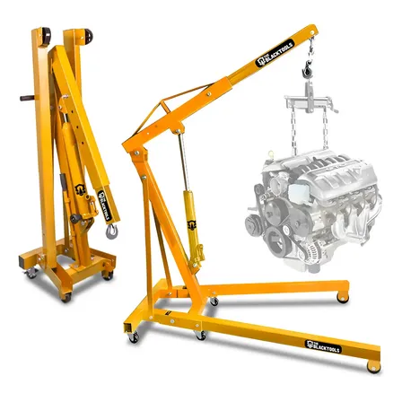 Guincho Hidráulico Girafa Dobrável 1t Prolongador Rodas Amarelo