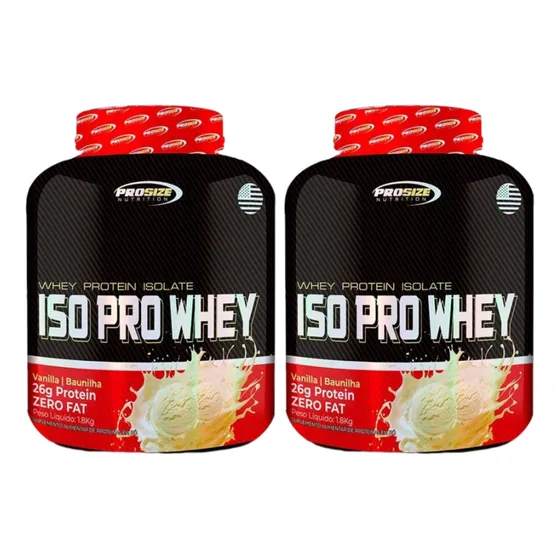 2x Whey Pro Size - Sabores Diversos - 1.8 Kg